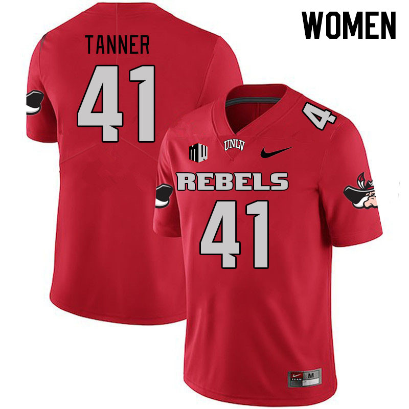 Women #41 Rashod Tanner UNLV Rebels 2023 College Football Jerseys Stitched-Scarlet